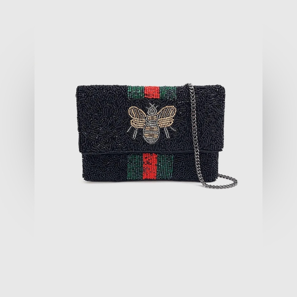 Bee You’ beaded Mini Clutch - Handmade NWT
